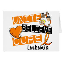 UNITE BELIEVE CURE Leukemia cards by awarenessgifts UNITE BELIEVE CURE Leukemia cards