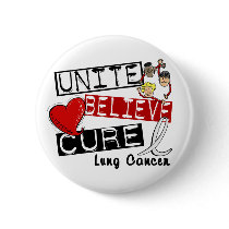 UNITE BELIEVE CURE Lung Cancer buttons by awarenessgifts UNITE BELIEVE CURE Lung Cancer buttons