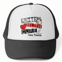 UNITE BELIEVE CURE Lung Cancer hats by awarenessgifts UNITE BELIEVE CURE Lung Cancer hats