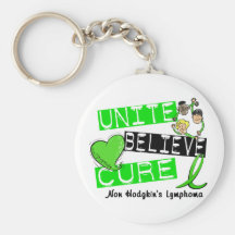 UNITE BELIEVE CURE Non-Hodgkin's Lymphoma Keychain