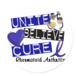 UNITE BELIEVE CURE Rheumatoid Arthritis Round Stickers