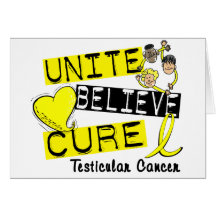 UNITE BELIEVE CURE Testicular Cancer Greeting Cards