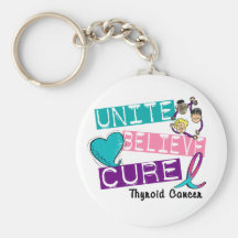UNITE BELIEVE CURE Thyroid Cancer Key Chains