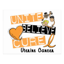 UNITE BELIEVE CURE Uterine Cancer Postcard