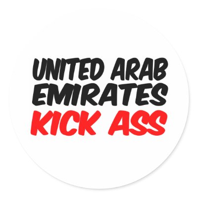 United Arab Emirates Kick Ass Round Sticker by repofcountries