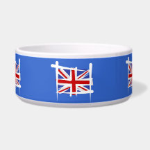 United Kingdom Brush Flag Dog Water Bowls
