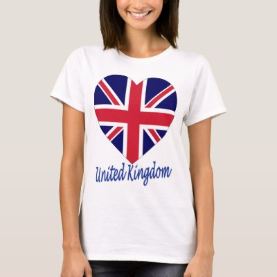 Flag of Nations : United Kingdom Flag Heart Tshirts