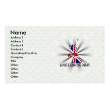 United Kingdom Flag Map 2.0 Business Card Templates