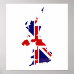 United Kingdom Flag Map full size Posters