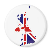 United Kingdom flag map Magnets