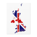 United Kingdom flag map postcards
