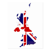 United Kingdom flag map Postcard