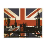 United Kingdom Flag with Silhouette of Parliament postcards