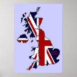 United Kingdom Mapped Poster