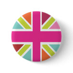 United Kingdom multi color flag button