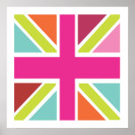 United Kingdom multi color flag print