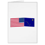 United States & Alaska Flags Cards
