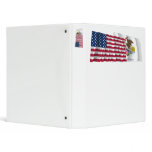 United States and Illinois Waving Flags Vinyl Binder