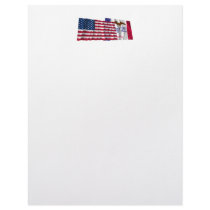 United States and Iowa Waving Flags Letterhead