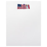United States and Iowa Waving Flags Letterhead