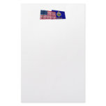 United States and Kansas Waving Flags Stationery Design