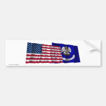 United States and Louisiana Waving Flags Bumper Stickers