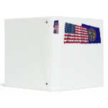 United States and Nebraska Waving Flags 3 Ring Binders