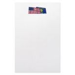 United States and Oregon Waving Flags Customized Stationery