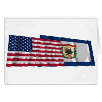 United States and West Virginia Waving Flags cards by Vexillophile United States and West Virginia Waving Flags cards