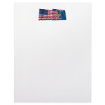 United States and Wisconsin Waving Flags Letterhead Design