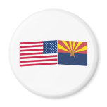 United States & Arizona Flags Magnets
