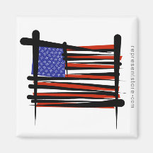 United States Brush Flag Magnet