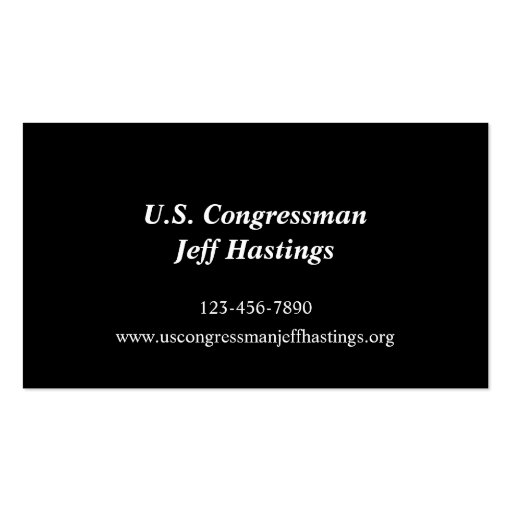 United States Capital & Flag Business Card Template (back side)