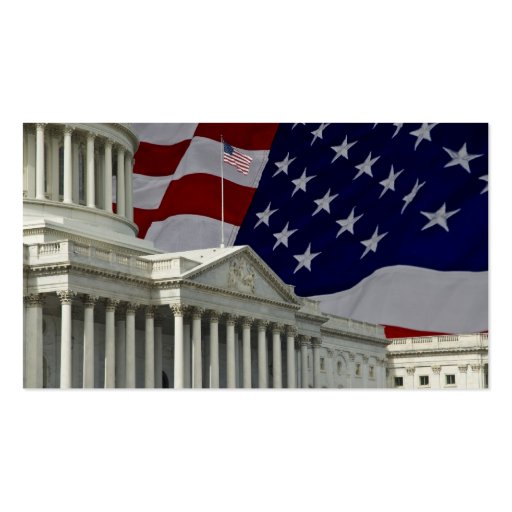 United States Capital & Flag Business Card Template (front side)