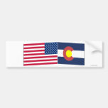 United States & Colorado Flags Bumper Stickers