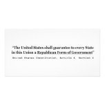 United States Constitution Article 4 Section 4 Picture Card
