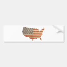 United States Country & Flag Bumper Sticker