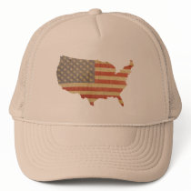 United States Country & Worn Flag Patch Hat