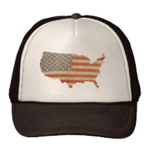 United States Country & Worn Flag Patch Hat