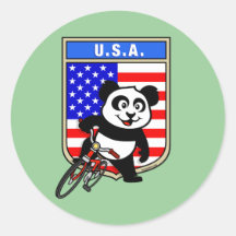 United States Cycling Panda Sticker