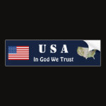 United States Flag Map Text Bumper Sticker