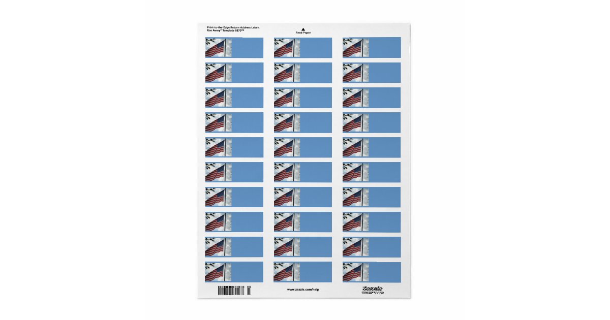 United States Flag Avery Label Zazzle