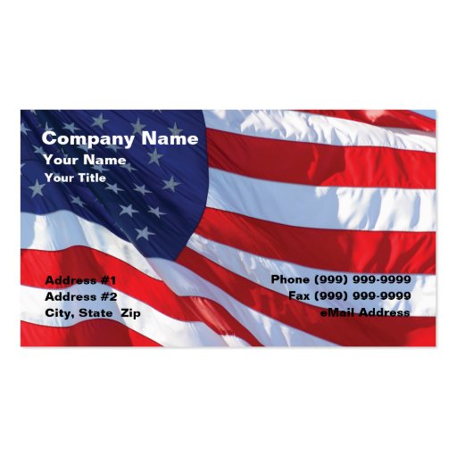 United States Flag Business Cards