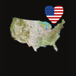 United States Flag Heart Map Fitted AA T-Shirt