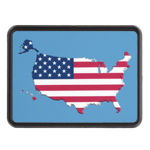 United States Flag Map Trailer Hitch Cover