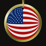 United States Fisheye Flag Ornament