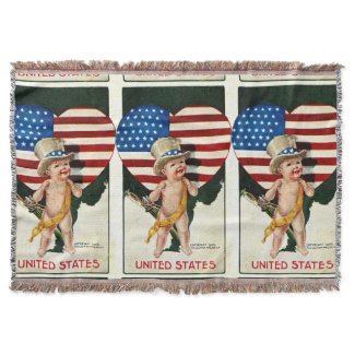 United States Flag Patriotic Throw Blanket