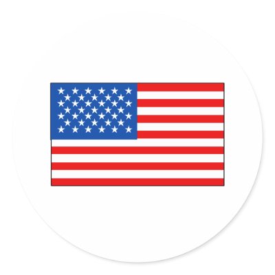 United States Flag T-shirts and Gifts Round Stickers by flagshirts