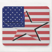 United States Flag with 3-D Star Mousepad