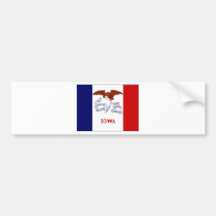 United States Iowa Flag Bumper Sticker